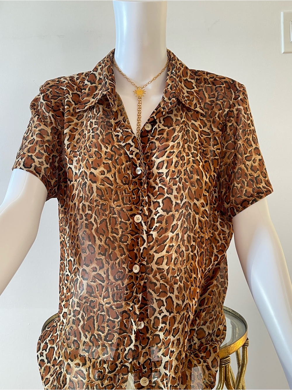Large Leopard Print Button Up - Picture 2 of 7